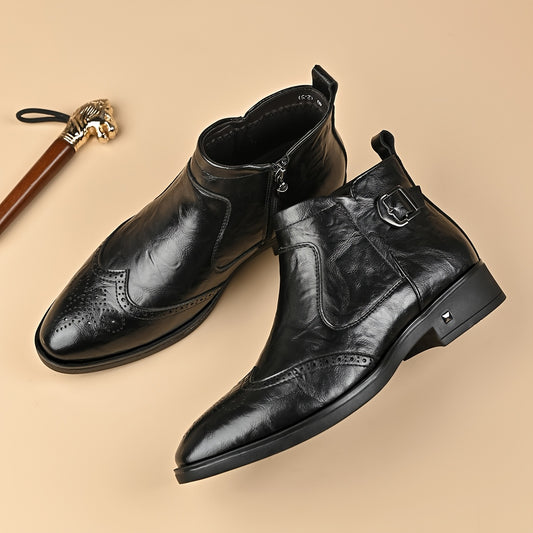 1205-1 Men'S Business Casual Shoes | PU Material, Breathable, Slip-On, Round Toe, Suitable for Daily & Casual, Outdoor, Wedding Occasions, Available in 11 Sizes and 2 Colors