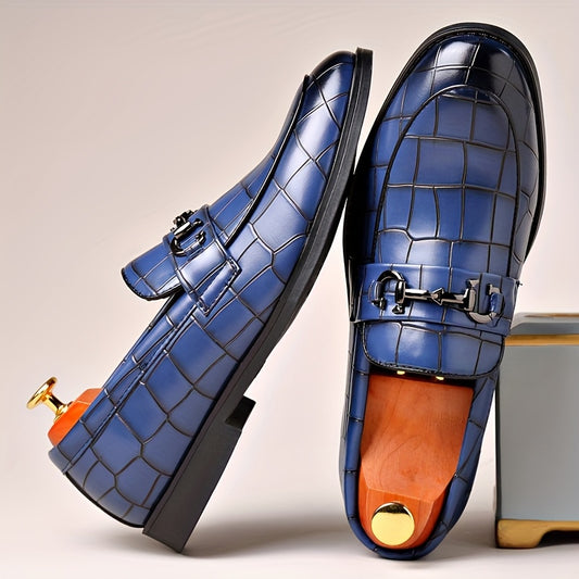 Men'S Plus Size Vintage Penny Loafers - Comfortable Slip-On Walking Shoes with Adjustable Strap, Non-Slip PVC Sole, Durable Faux Upper, Ideal for Casual Attire, Casual Footwear | Checkered Pattern Loafers | Adjustable Strap D