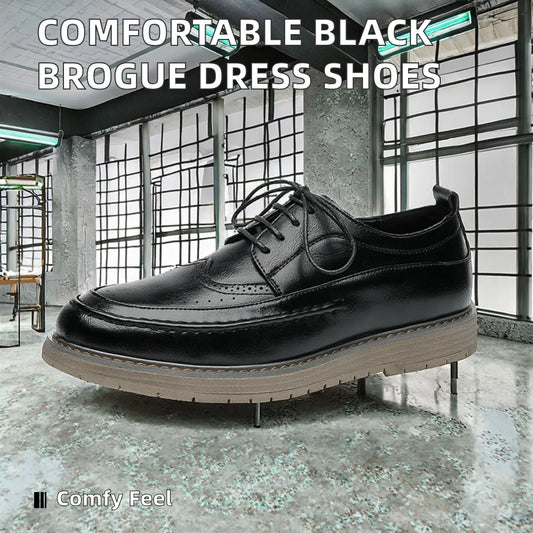 Men's Microfiber Leather Dress Shoes Brogue Design