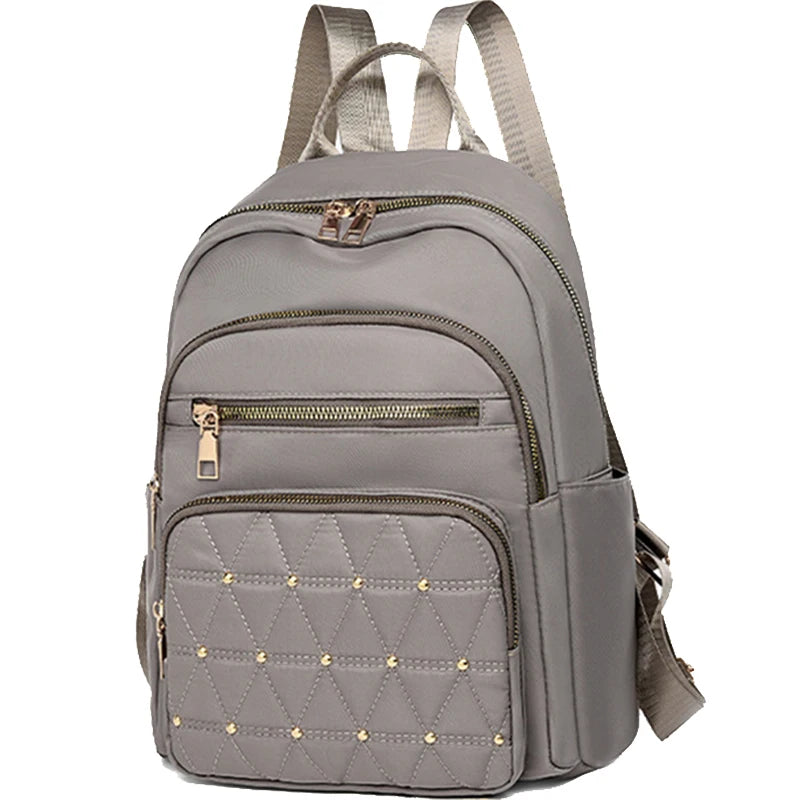 Neutral color backpack for men and women, suitable for students' spring outings and schoolbags with zippers