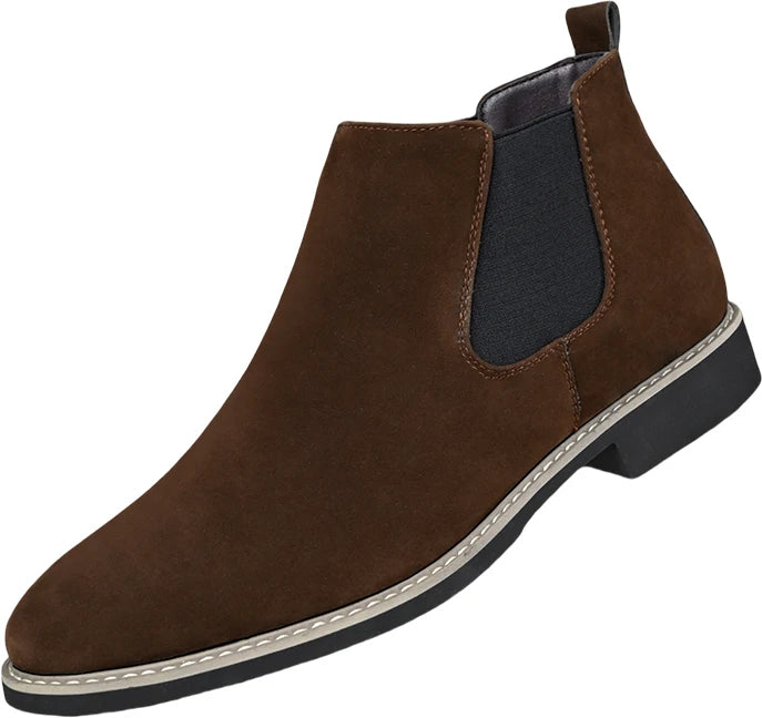 Fashion Men's Chelsea Boots Mid Top Leather Casual Shoes New Vintage Style Male Handmade Footwear Business Dress Man Ankle Boots