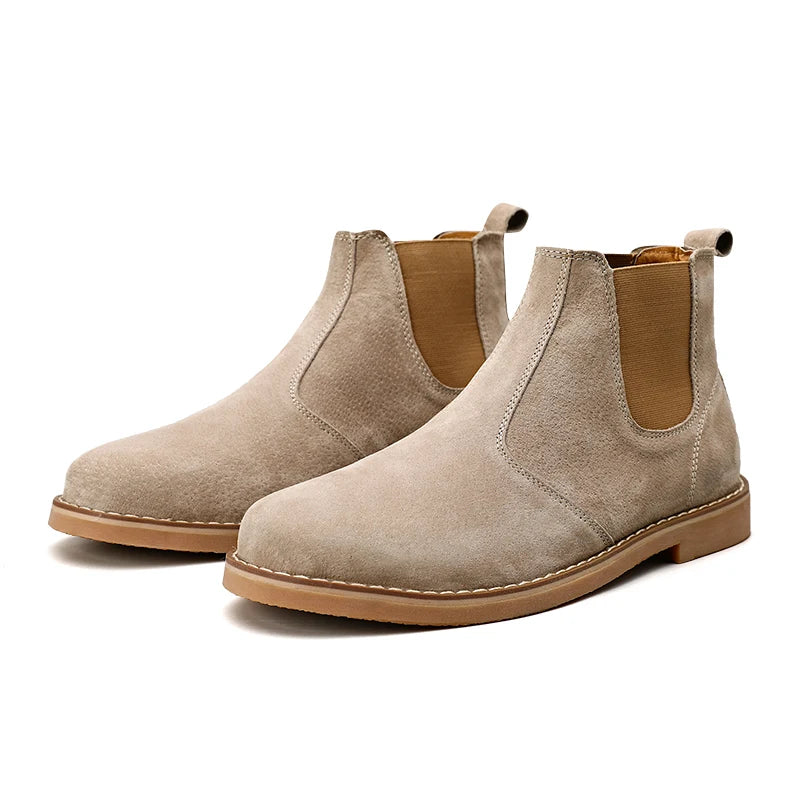 Men Suede Leather Vintage Ankle Boots
