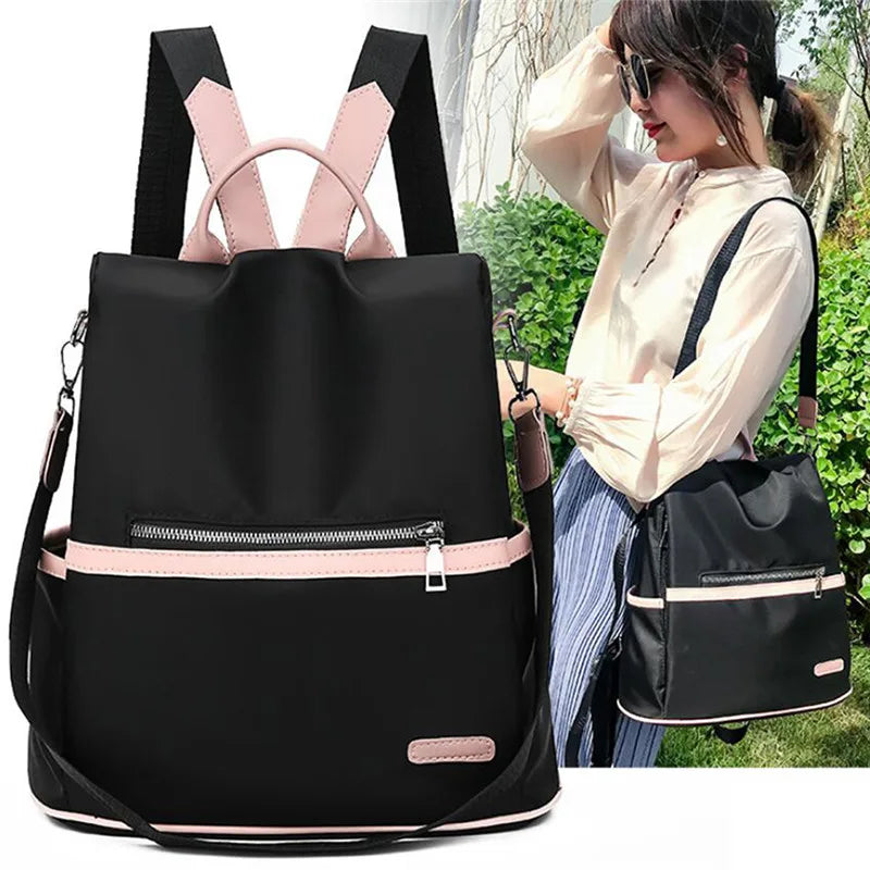 Women Black Waterproof Nylon School Bags For Teenage Girls High Quality Fashion Travel Tote Packbag