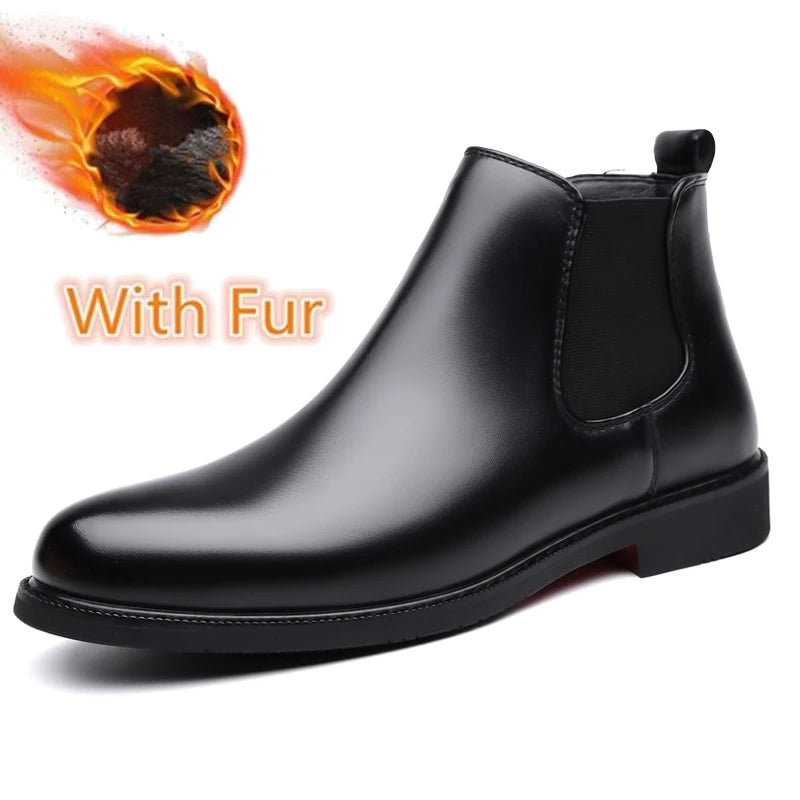 Casual Leather Men´s Chelsea Boots Comfortable Male Business Shoes