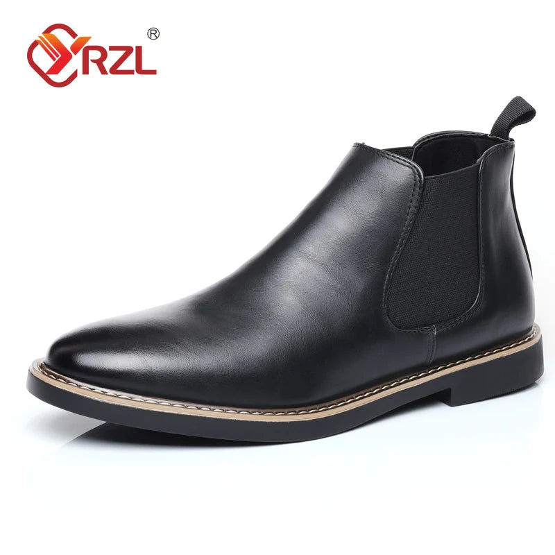Men Chelsea Boots Brand Retro Comfortable PU Leather Ankle Boots