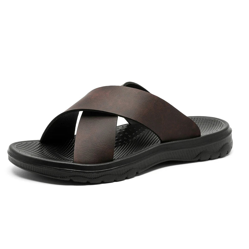 Men´s Leather Slippers with Soft Sole