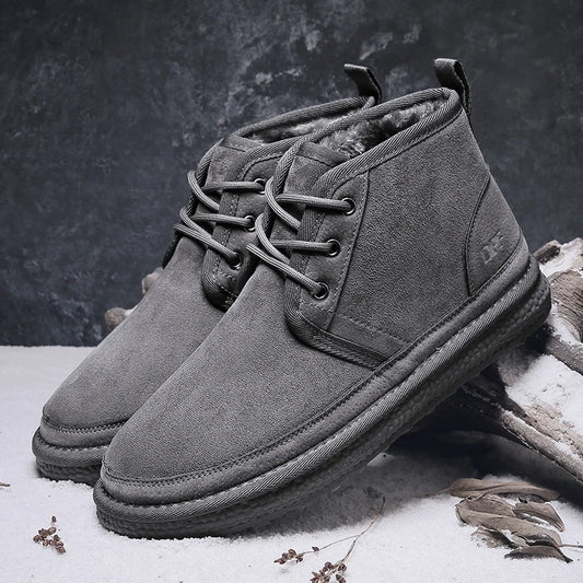 2025 Winter New Style Men's Snow Boots, Outdoor Casual Warm Shoes, Slip-On Men's Winter Minimalist Fashion Shoes