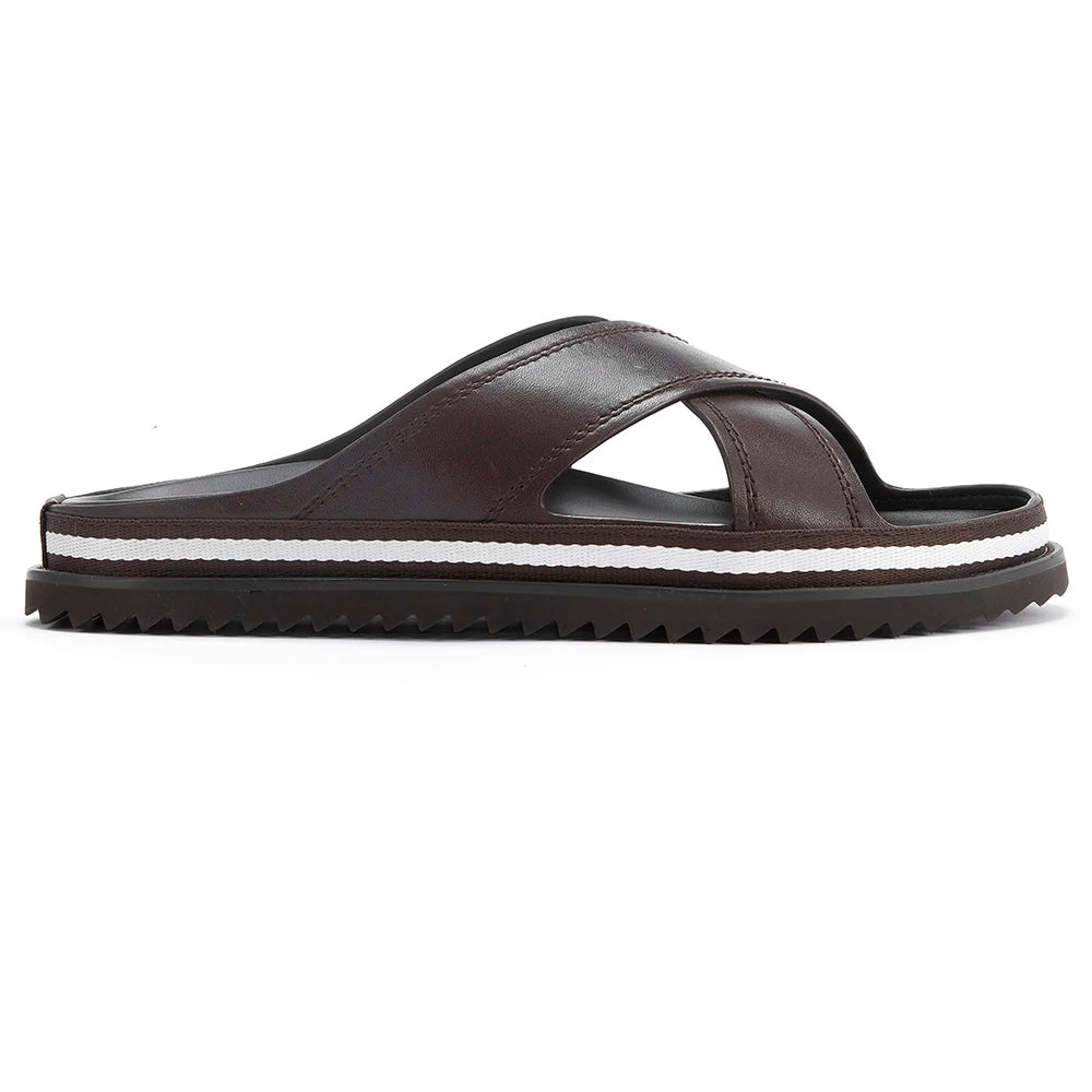 Men's Genuine Leather Slipper Flip Flop Slides