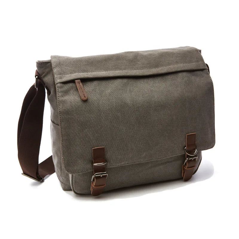 Vintage Bag Canvas Laptop Shoulder Bag Messenger Bag Men Casual Crossbody Bags School Bookbag