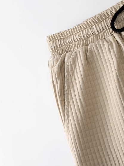 Men's Casual Solid Color Short Sleeve Shirt & Pants Set with Chest Pocket