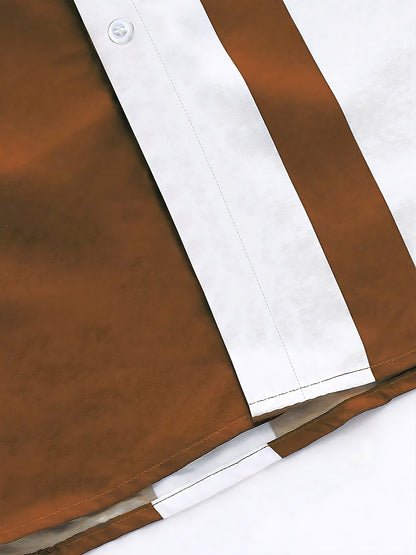 Digital Print Men's Casual Sport Shirt and Pants Set