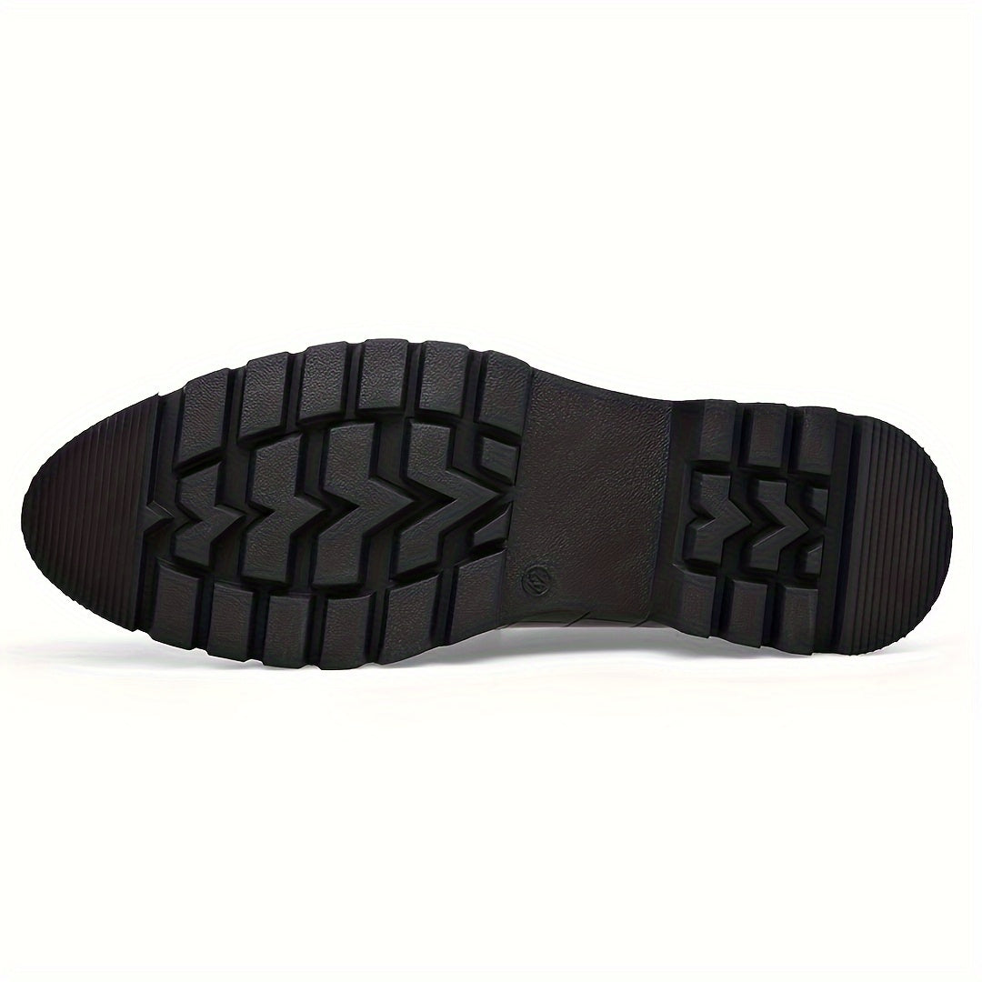 Men's Plaid Design Double Monk Strap Loafers With PU Uppers, Slip Resistant Slip On Dress Shoes For Wedding Party Occasions