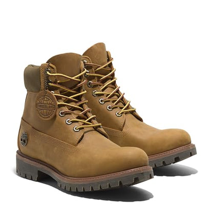 Timberland Men's Premium 6 Inch Lace Up Waterproof Boot, Wheat-NEW 2024, 10 Medium