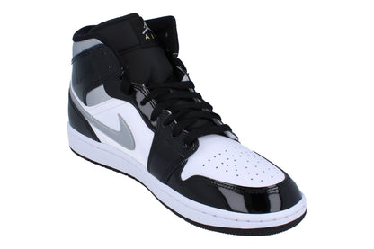 Air Jordan 1 Mid SE Men's Shoes (HV0789-010, Black/White/Metallic Gold/Metallic Silver) Size 11