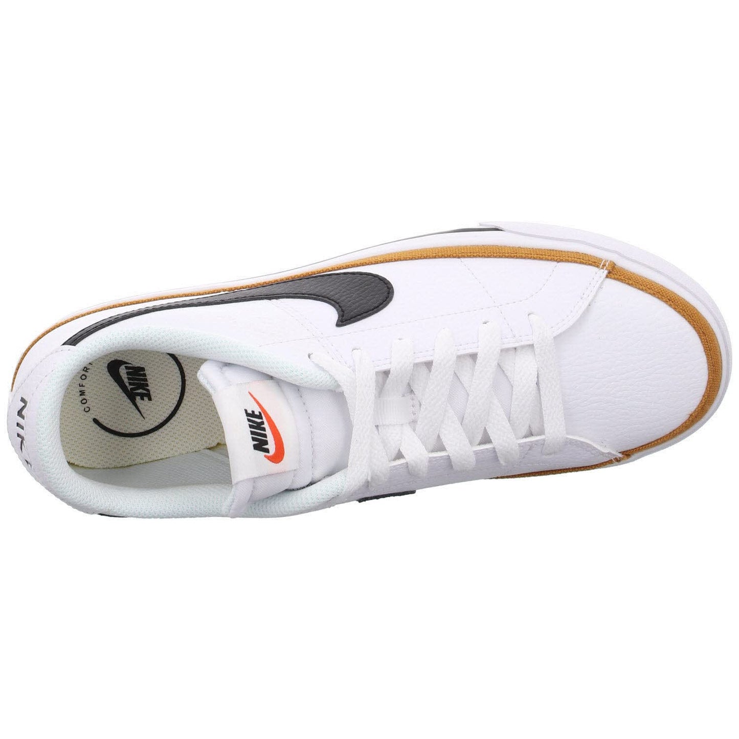 Nike Men's Court Legacy Gymnastics Shoe, White Black Desert Ochre Gum Light Brown, 10 UK