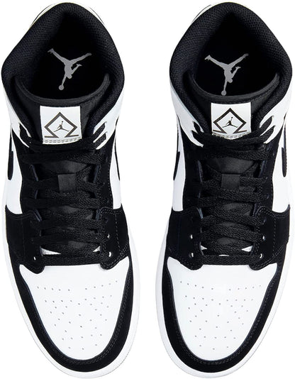 Air Jordan 1 Mid SE Men's Shoes (HV0789-010, Black/White/Metallic Gold/Metallic Silver) Size 11