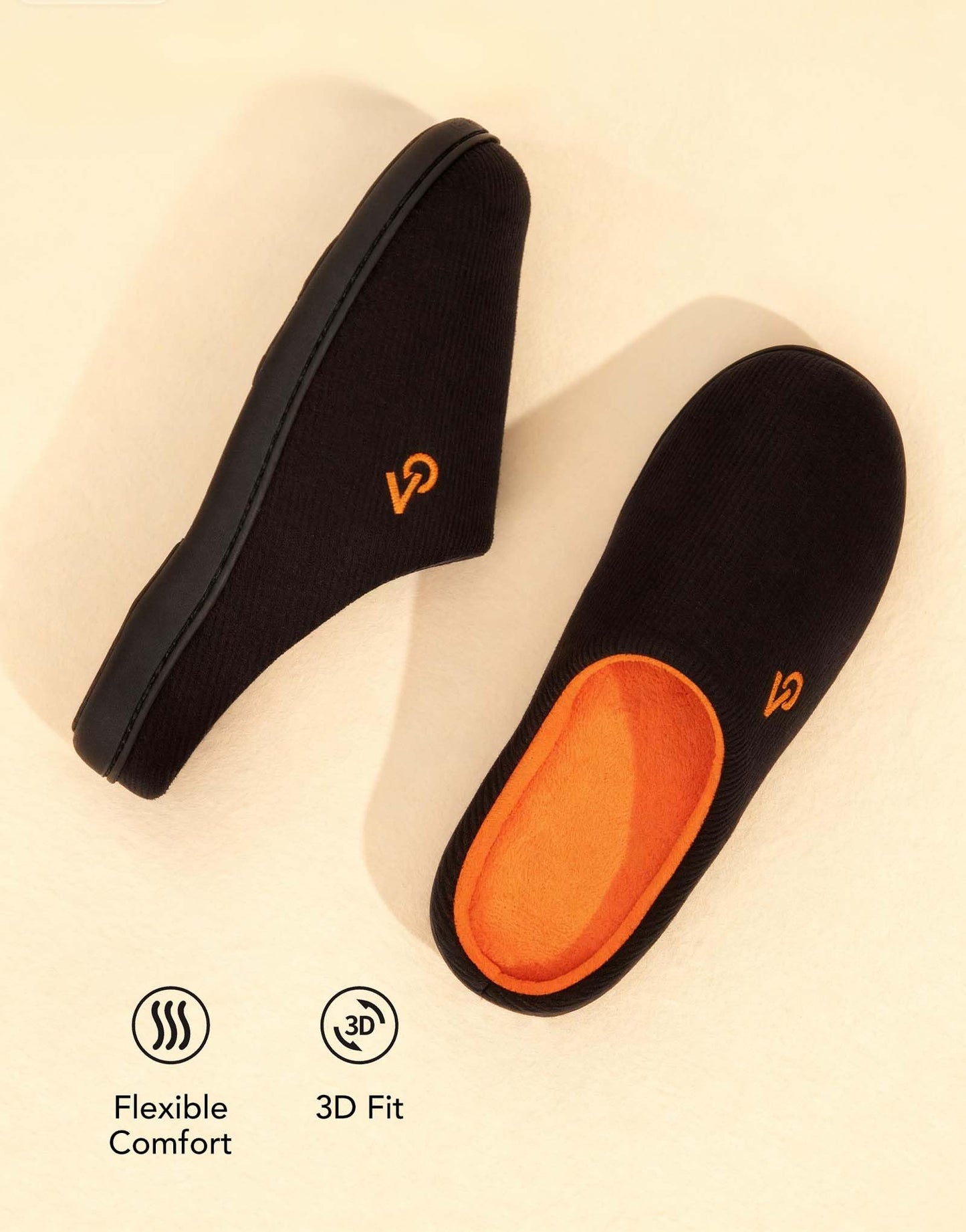 VeraCosy Men's Two-Tone Memory Foam House Slippers Indoor Outdoor Durable Rubber Sole (Dark Gray/Blue, 11-12 US)