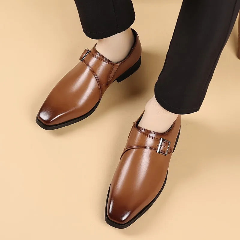 Lace-Up Italian Loafers for Men Custom Flat Business Shoes