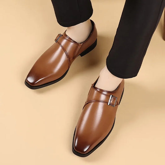 Lace-Up Italian Loafers for Men Custom Flat Business Shoes