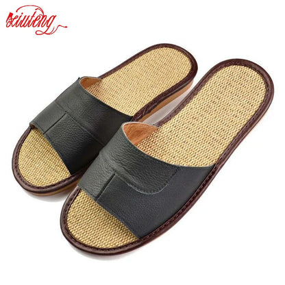 Casual Men  Leather Slippers Summer