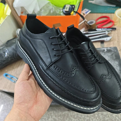Men's Microfiber Leather Dress Shoes Brogue Design