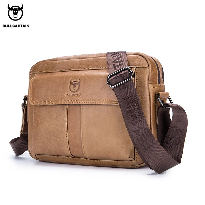 BULLCAPTAIN Genuine Leather Men's Crossbody Bag Large Capacity Casual Multifunctional Handbag A Fashion Business Briefcase