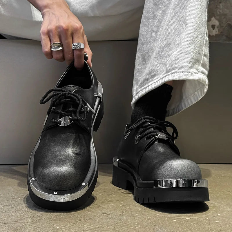 New Good Quality Fashion Platform Men Leather Shoes Comfort Large Size British Style Men Formal Shoes