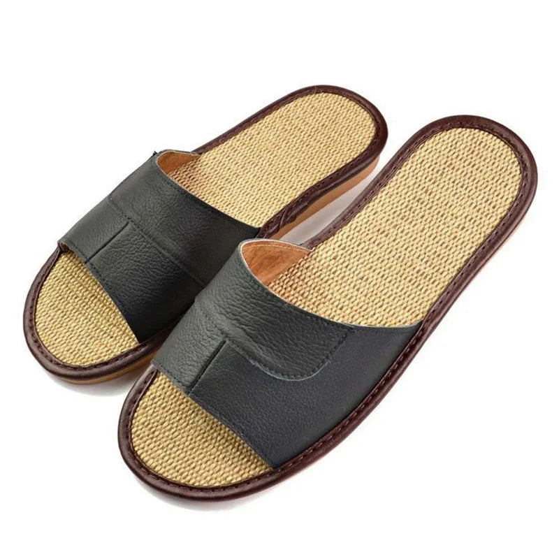 Casual Men  Leather Slippers Summer