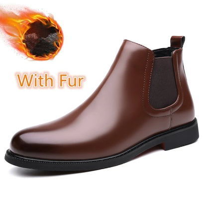 Casual Leather Men´s Chelsea Boots Comfortable Male Business Shoes