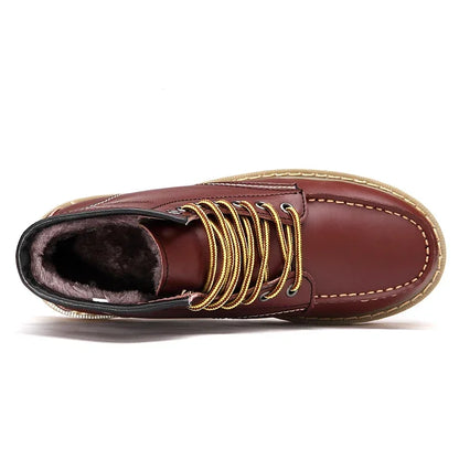 Men Leather  Boots with Fur Handmade