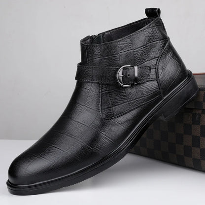 Men's Genuine Leather Casual Shoes,High-quality Thick-soled Boots