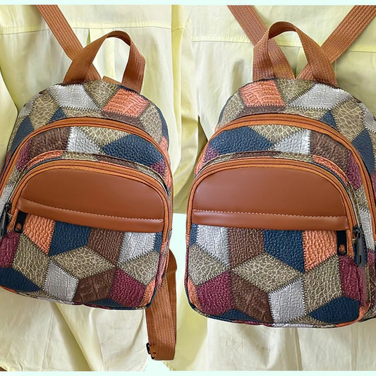 The neutral color backpack for men and women, with a combined design