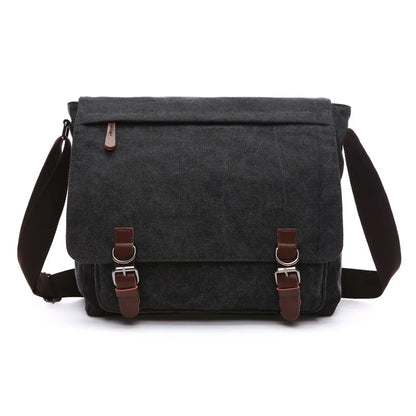 Vintage Bag Canvas Laptop Shoulder Bag Messenger Bag Men Casual Crossbody Bags School Bookbag