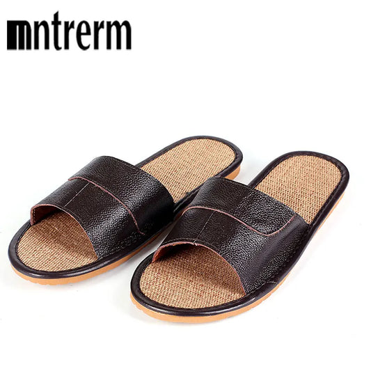 Casual Men  Leather Slippers Summer