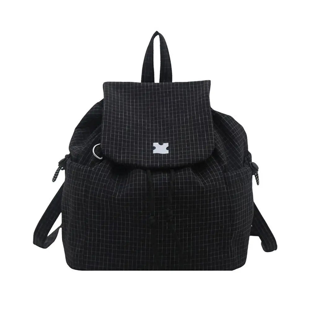 New Plaid Drawstring Backpack