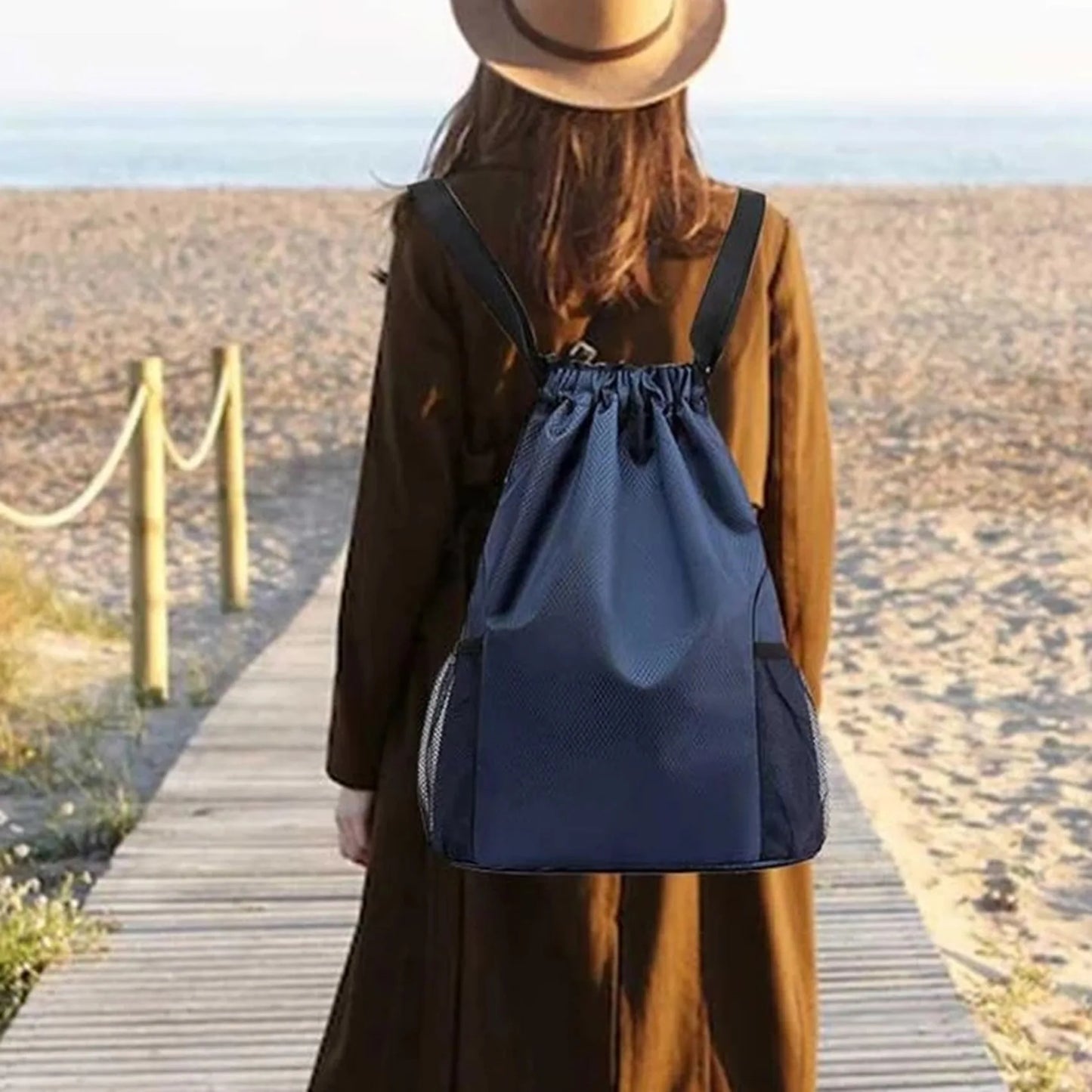 Men/Women Drawstring Pocket Backpack