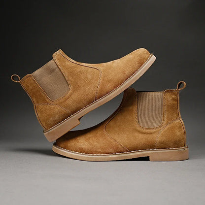Men Suede Leather Vintage Ankle Boots