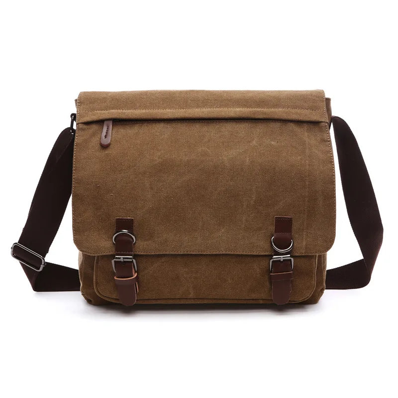 Vintage Bag Canvas Laptop Shoulder Bag Messenger Bag Men Casual Crossbody Bags School Bookbag
