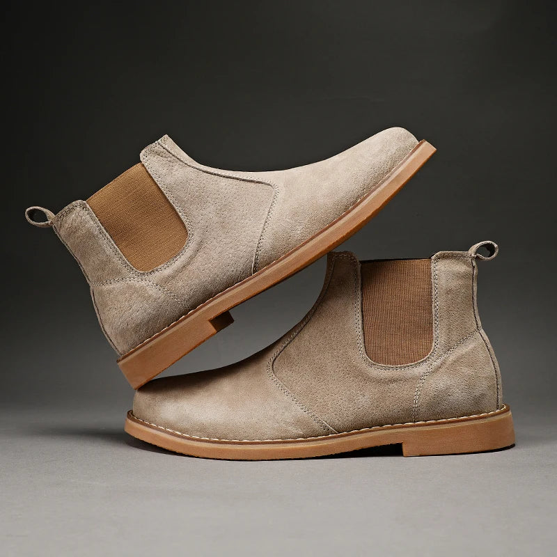 Men Suede Leather Vintage Ankle Boots