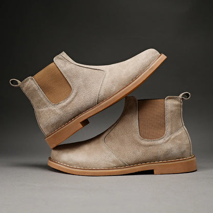 Men Suede Leather Vintage Ankle Boots