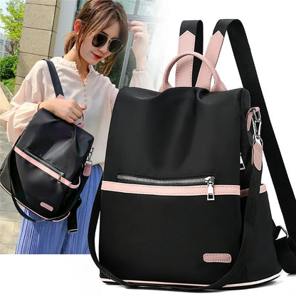 Women Black Waterproof Nylon School Bags For Teenage Girls High Quality Fashion Travel Tote Packbag