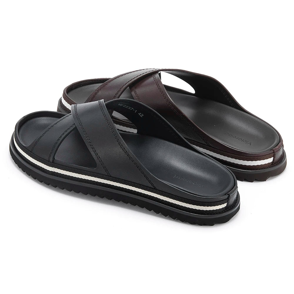 Men's Genuine Leather Slipper Flip Flop Slides