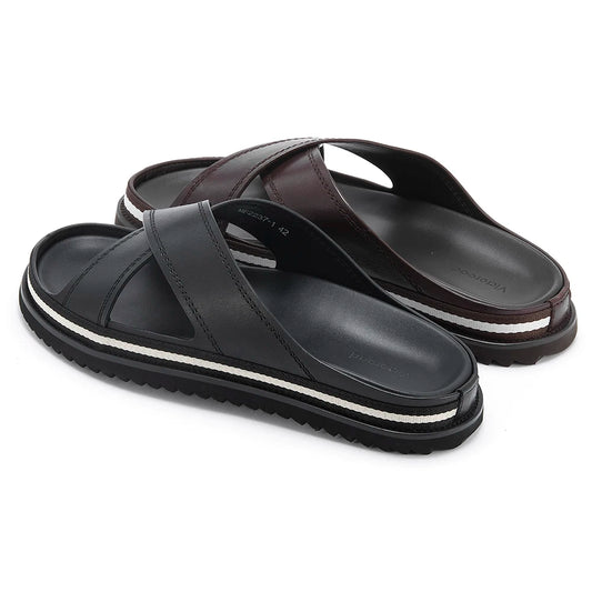 Men's Genuine Leather Slipper Flip Flop Slides