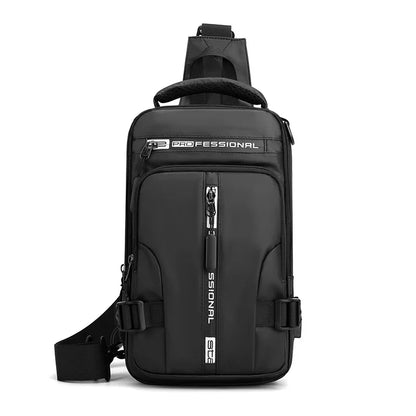 Men's Chest Bag Multifunction Travel Small Backpack Man Crossbody Bags with USB Port Men Shoulder Bag Fashion Chest Pack