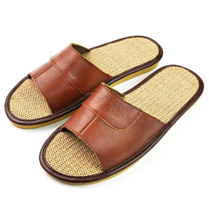 Casual Men  Leather Slippers Summer