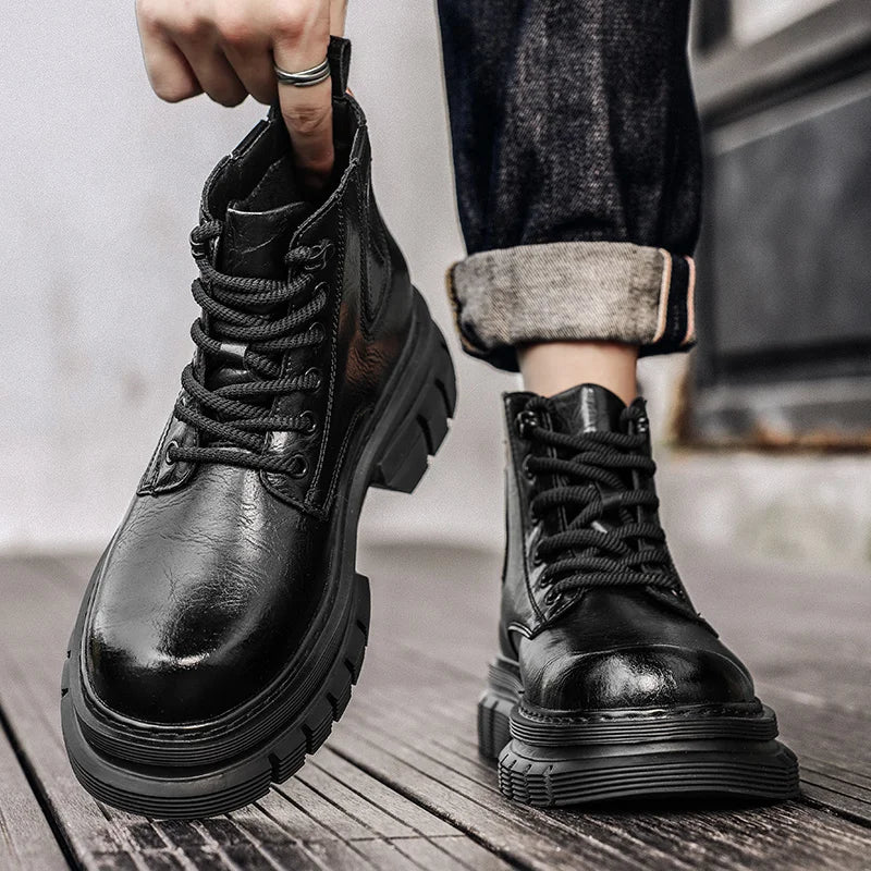 Lace-Up High Chelsea Men's Boots  Suede