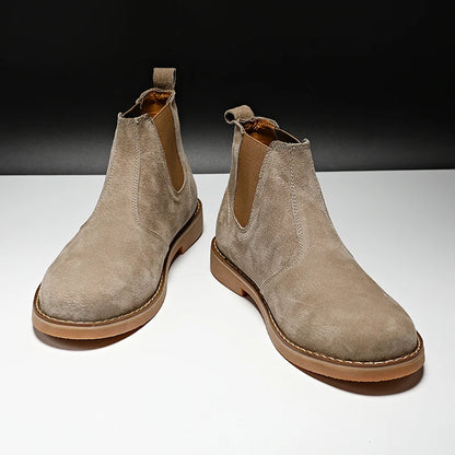 Men Suede Leather Vintage Ankle Boots