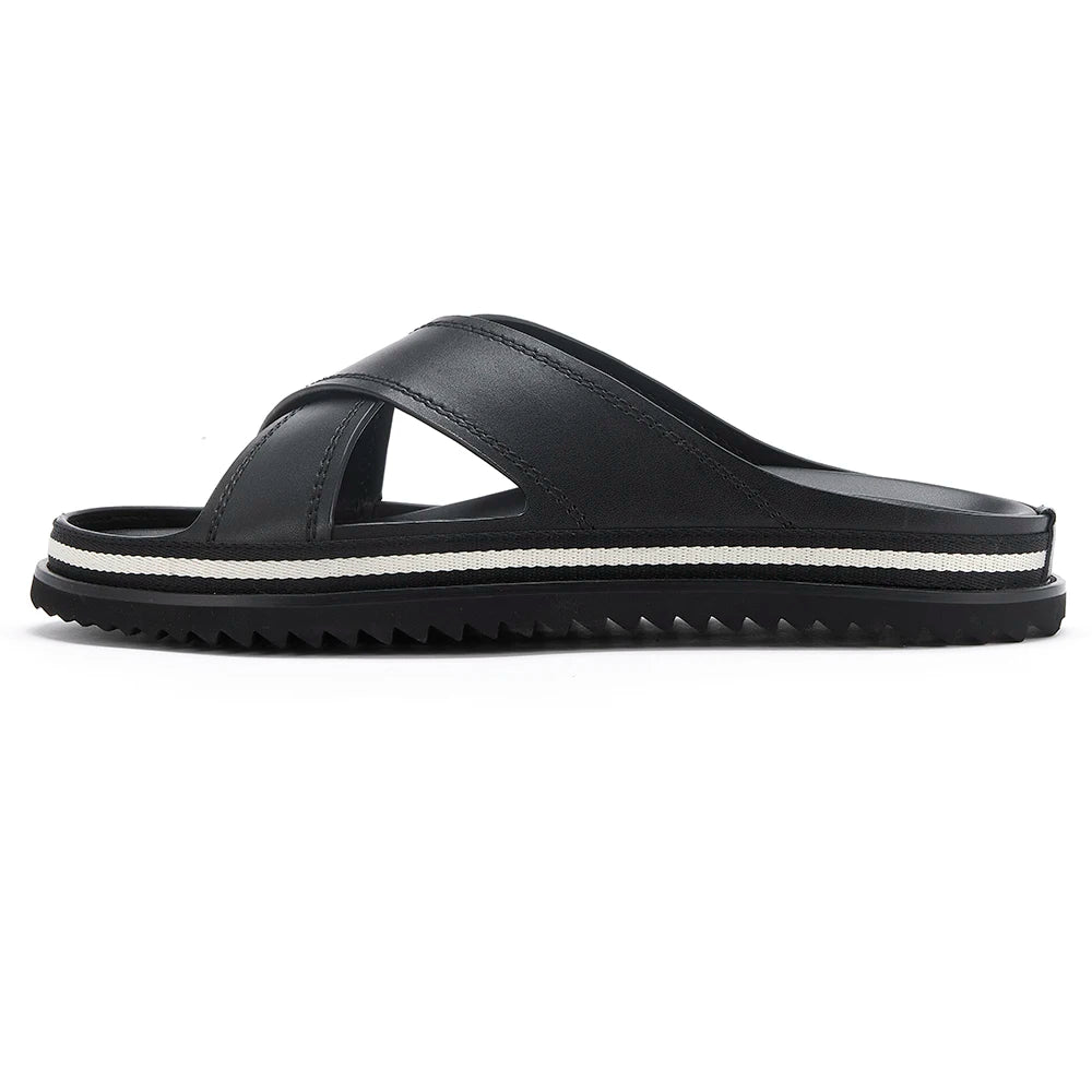Men's Genuine Leather Slipper Flip Flop Slides