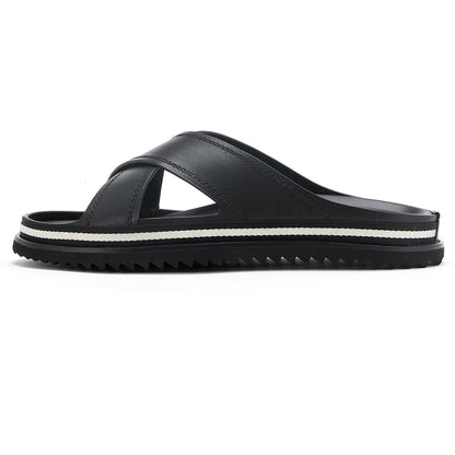 Men's Genuine Leather Slipper Flip Flop Slides