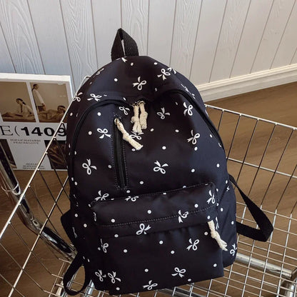 Bow Print  Straps Large Capacity Backpack for Daily Use